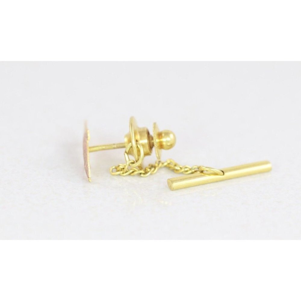 Mens 10k Rose Gold Fish Tie Tack Pin Lapel Pin Rainbow Trout Bass Salmon - Picture 6 of 7